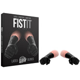 Fist-It Latex Short Fisting Gloves for Safe and Comfortable Play Black BONDAGE-TOYS